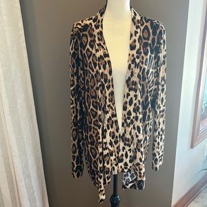 Cheetah print dress cardigan